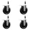 Service Caster 5'' Phenolic Swivel 7/8'' Expanding Stem Caster Set Total Lock Brake, 4PK SCC-EXTTL20S615-PHR-78-4 - alternate 1